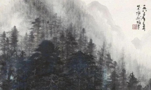 岭南画派大家黎雄才山水图