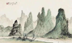 岭南画派大家黎雄才30幅写生山水画